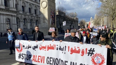 Suriye'deki Alevileri katleden HTŞ, Londra'da protesto edildi!