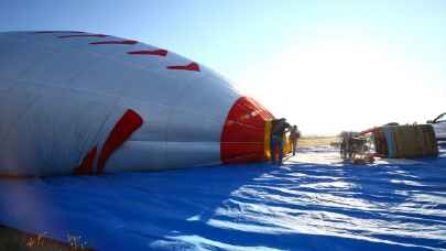 ”Uluslararası 2. Kapadokya Balon Festivali” için Nevşehir’de üretilen ”roket balon”un test uçuşu yapıldı