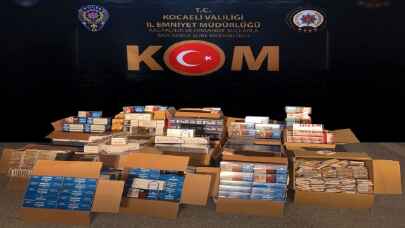 Kocaeli’de 308 bin makaron ve 285 kilogram tütün ele geçirildi