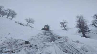 Kar nedeniyle yayla yolunda mahsur kaldılar