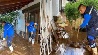 Muğla'da sağanağın ardından temizlik çalışmalarına başlandı