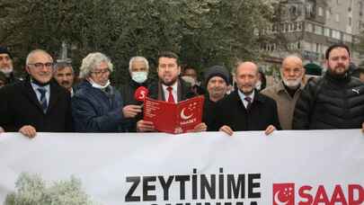 Saadet Partisi Bursa Gemlik'ten seslendi: "Zeytinime dokunma"