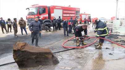 Şanlıurfa'da sünger atölyesinde çıkan yangın söndürüldü