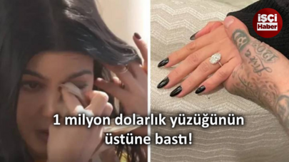 Kardashian, 1 milyon dolarlık yüzüğüne basıp kırdı!