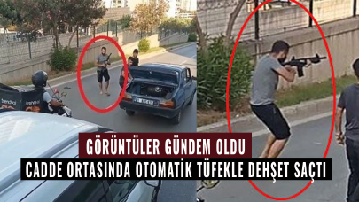 Cadde ortasında otomatik tüfekle dehşet saçtı! Görüntüler çok konuşuluyor