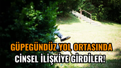 Güpegündüz yol ortasında cinsel ilişkiye girdiler!