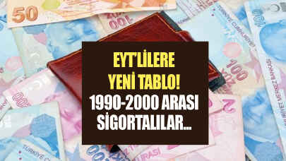 EYT'liler için yeni tablo! 1989-90-92-94-98-99 sigortalılar EYT kesitine alınacak