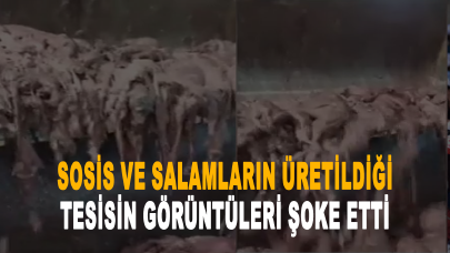 Sosis ve salamların üretildiği tesisin görüntüleri şoke etti