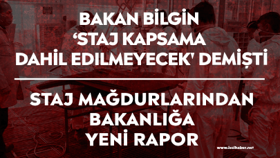 Bakan Bilgin' staj kapsama dahil edilmeyecek' demişti' Staj mağdurlarından Bakanlığa yeni rapor