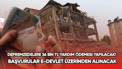 Depremzedelere 36 bin TL yardım ödemesi yapılacak! Başvurular e-Devlet üzerinden alınacak