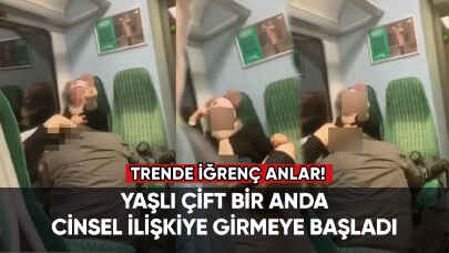 Yaşlı çift bir anda trende cinsel ilişkiye girmeye başladı!