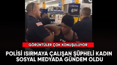 ABD'de polisi ısırmaya çalışan şüpheli kadın sosyal medyada gündem oldu