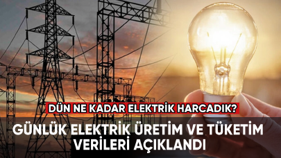 Günlük elektrik üretim ve tüketim verileri açıklandı