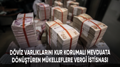 Döviz varlıklarını kur korumalı mevduata dönüştüren mükelleflere vergi istisnası