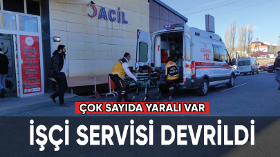 İşçi servisi devrildi, 17 işçi yaralandı