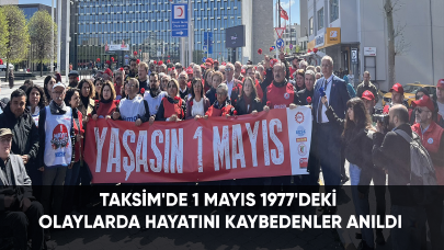 Taksim'de 1 Mayıs 1977'deki olaylarda hayatını kaybedenler anıldı