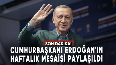 Cumhurbaşkanı Erdoğan'ın haftalık mesaisi paylaşıldı