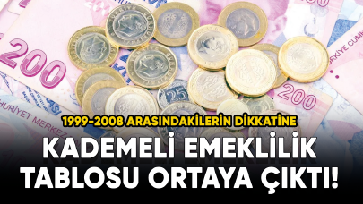 Kademeli emeklilik tablosu ortaya çıktı! 1999-2008 arası ...