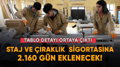 Staj ve çıraklık sigortasına 2.160 gün eklenecek! Tablo belli oldu