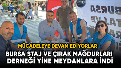 Bursa staj ve çırak mağdurları derneği yine meydanlara indi