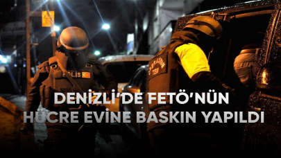 Denizli'de FETÖ'nün hücre evine baskın yapıldı.