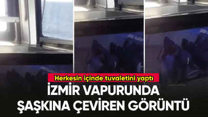 İzmir vapurunda şoke eden olay! Herkesin içinde tuvaletini yaptı