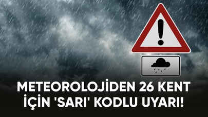 Meteorolojiden 26 kent için 'sarı' kodlu uyarı!