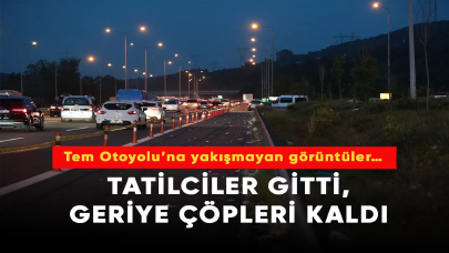 Tatilciler gitti, geriye çöpleri kaldı! Tem Otoyolu’na yakışmayan görüntüler…