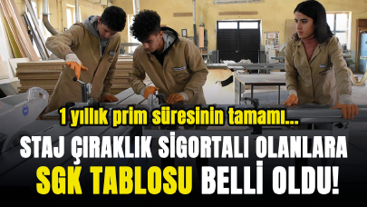 Staj çıraklık sigortası olana SGK tablosu belli oldu! 1 yıllık prim süresinin tamamı...