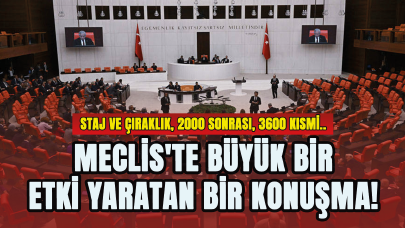 Meclis'te büyük bir etki yaratan bir konuşma! Staj ve çıraklık, 2000 sonrası, 3600....