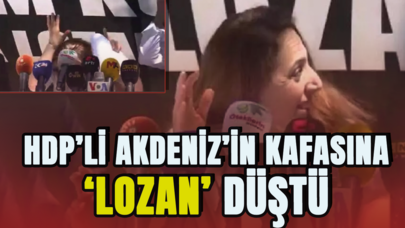 HDP Üyesi Saliha Aydeniz'in konuşması sırasında kafasına 'Lozan' düştü