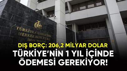 Türkiye'nin 1 yıl içinde ödemesi gereken dış borcu: 206,2 milyar dolar