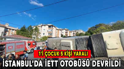 İETT otobüsü devrildi! Yaralılar var!