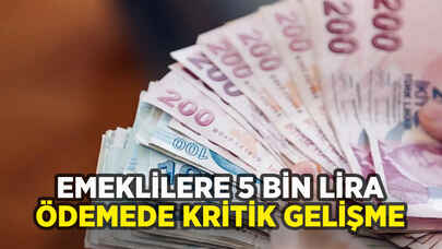 Emeklilere 5 bin lira ödemeyle ilgili kritik gelişme