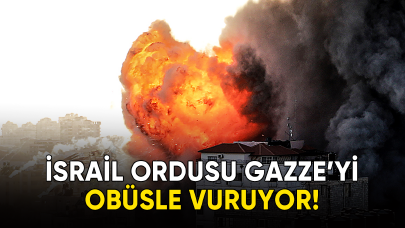 İsrail ordusu Gazze’yi obüsle vuruyor