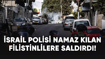 İsrail polisi namaz kılan Filistinlilere saldırdı!