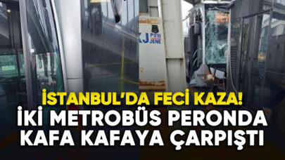 İstanbul'da 2 metrobüs çarpıştı!