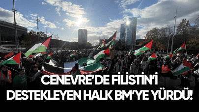 Cenevre'de Filistin'i destekleyen halk BM'ye yürüdü!