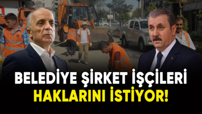 Belediye şirket işçileri haklarını istiyor!