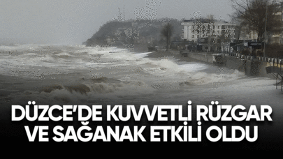 Düzce'de kuvvetli rüzgar ve sağanak etkili oldu