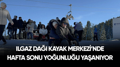 Ilgaz Dağı Kayak Merkezi'nde hafta sonu yoğunluğu yaşanıyor