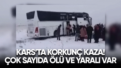 Kars'ta korkunç kaza! Olay yerinde can pazarı yaşandı