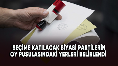 Seçime katılacak siyasi partilerin oy pusulasındaki yerleri belirlendi