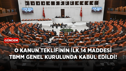 O kanun teklifinin ilk 14 maddesi TBMM Genel Kurulunda kabul edildi!