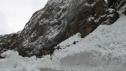 Hakkari-Çukurca kara yoluna çığ düştü