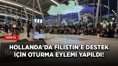 Hollanda'da Filistin'e destek için oturma eylemi yapıldı!