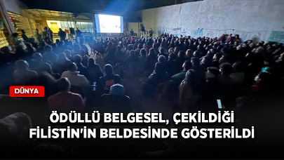 Ödüllü belgesel, çekildiği Filistin'in beldesinde gösterildi