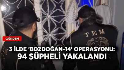 3 ilde 'Bozdoğan-14' operasyonu: 94 şüpheli yakalandı