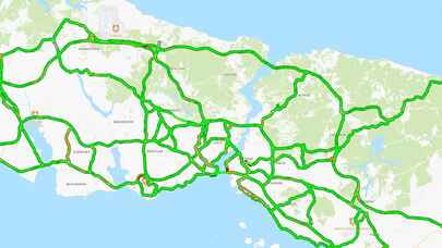 İstanbul trafiğine 'bayram' molası: Yoğunluk haritası yeşile boyandı