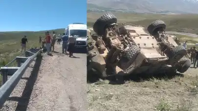 Van'da askeri araç devrildi: 3 asker yaralandı